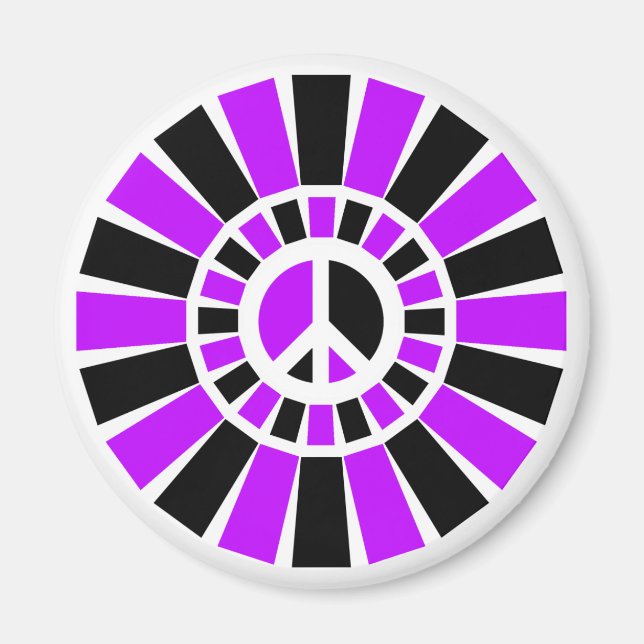 BLACK AND PURPLE PEACE SIGN MAGNET (Front)