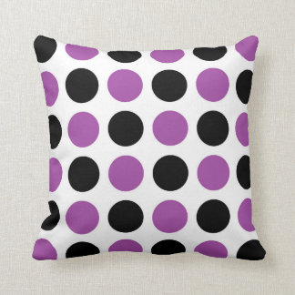 Black and Purple Polka Dots Cushion