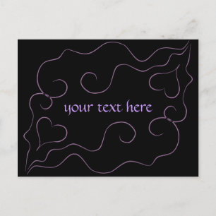 Black and purple romance postcard