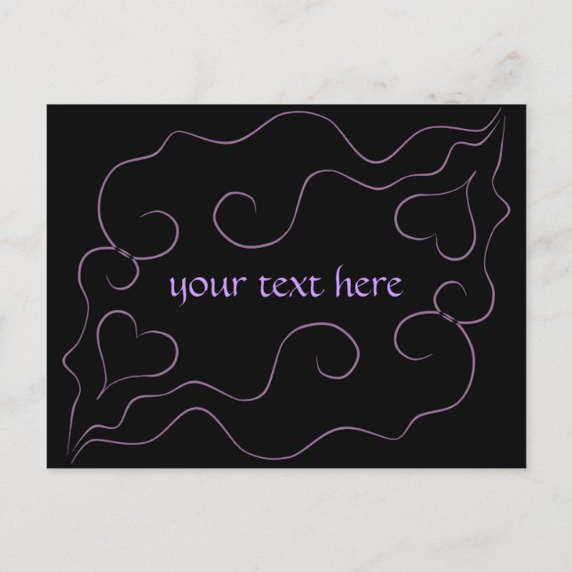 Black and purple romance postcard (Front)