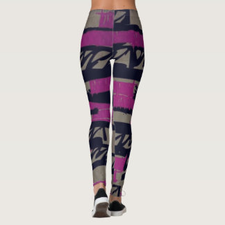 Black and Purple Scribble Leggings