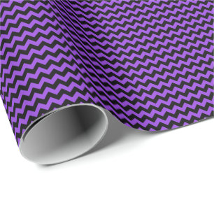 Black and Purple Small Chevron Wrapping Paper