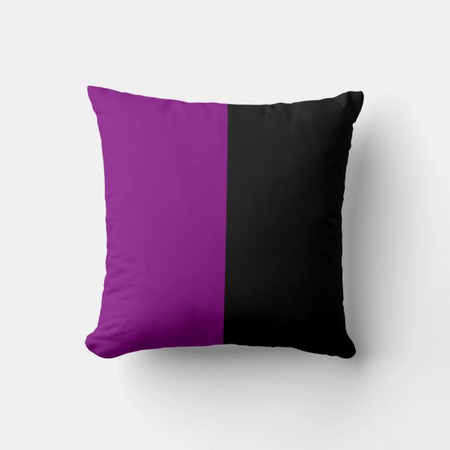 Black and Purple Split Colour Cushion (Front)