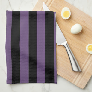 Black and Purple Stripes Pattern Kitchen Towels