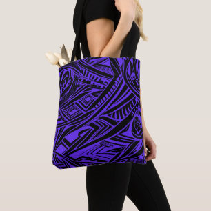 Black And Purple Tribal Abstract Tote Bag