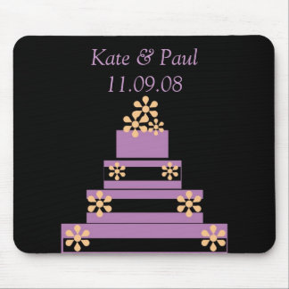 Black and Purple Wedding Cake Mouse Mat