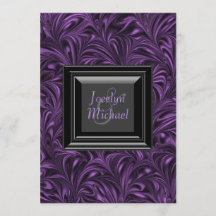 Black and Purple Wedding Save the Date