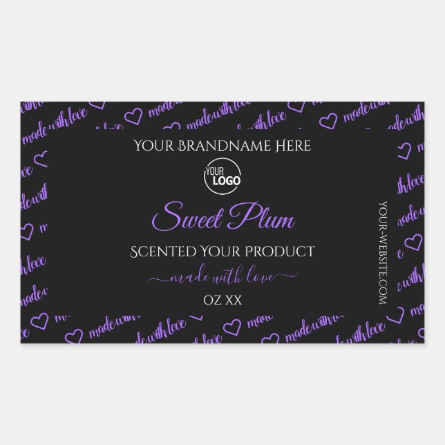 Black and Purple Word Cloud Product Labels Logo (Front)