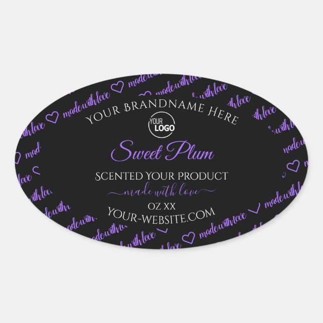 Black and Purple Word Cloud Product Labels Logo (Front)