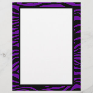 Black and Purple Zebra Print Customised Letterhead