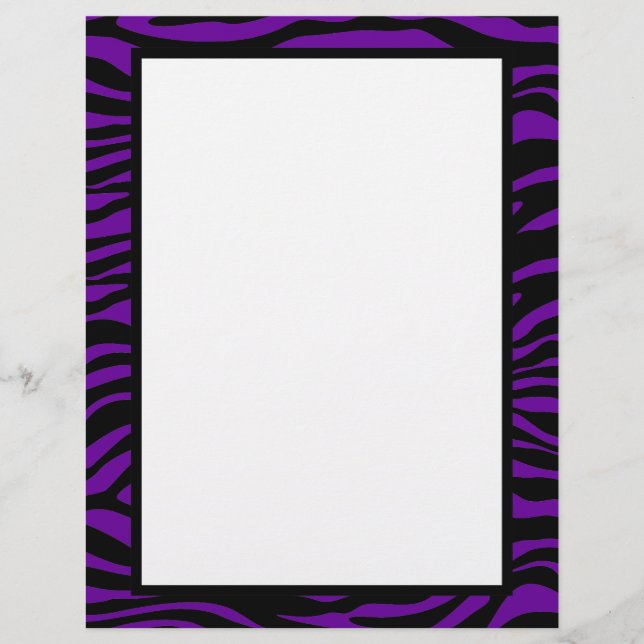 Black and Purple Zebra Print Customised Letterhead (Front)