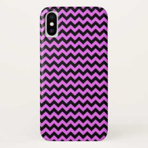 Black and Purple Zig Zag Chevron iPhone X Case