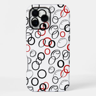 Black and Red Abstract Circle Pattern iPhone 16 Pro Max Case