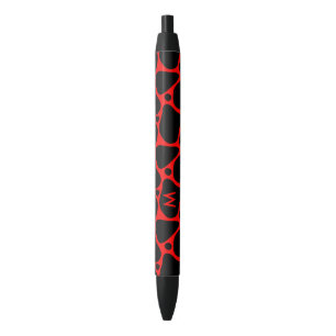 Black and red abstract giraffe pattern ink pen