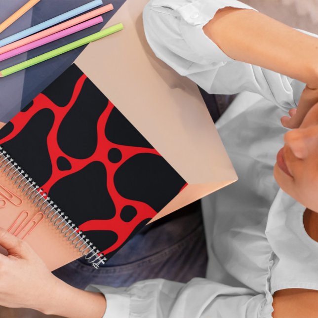 Black and red abstract giraffe pattern notebook (Creator Uploaded)