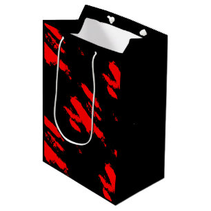 Black and Red Abstract Medium Gift Bag