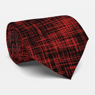 Black and Red Abstract Stripe Pattern Tie