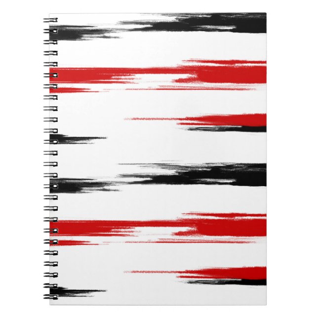 Black and red abstract striped notebook (Front)