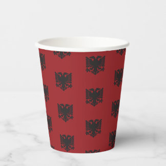 Black and Red Albanian Eagle Paper Cup
