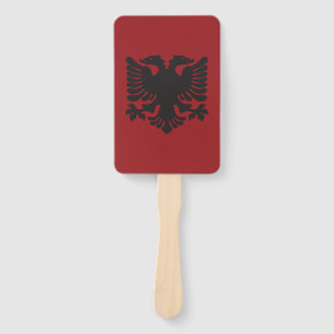 Black and Red Albanian Eagle Paper Fan
