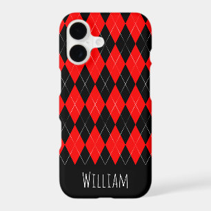 Black and Red Argyle Pattern iPhone 7/8 Case