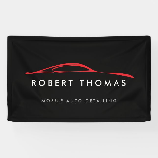 Black and Red Auto Detailing, Auto Repair Banner (Horizontal)