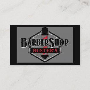 Black and Red Barber Logo Personalise Business Card