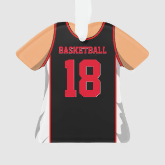 Black and Red Basketball Ornament