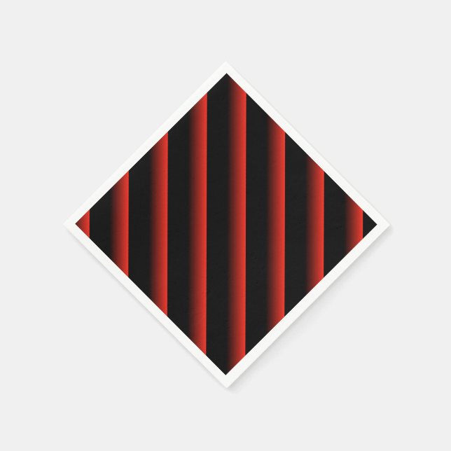 Black and Red Blended Diagonal Stripe Napkin (Corner)