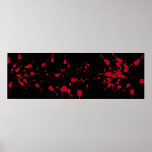 black and red blood guitar rock poster