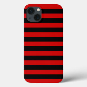 Black and Red Bold Stripes Pattern iPhone 13 Case
