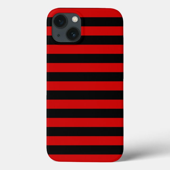 Black and Red Bold Stripes Pattern Case-Mate iPhone Case (Back)