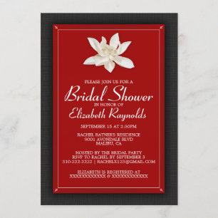 Black and Red Bridal Shower Invitations