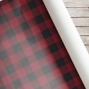 Black and Red Buffalo Check Christmas Gift Wrapping Paper