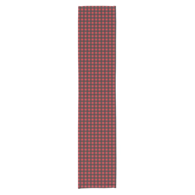 Black and Red Buffalo Check Plaid Short Table Runner (Front)