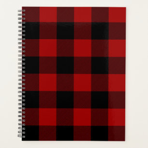 Black and Red Buffalo Plaid  Planner