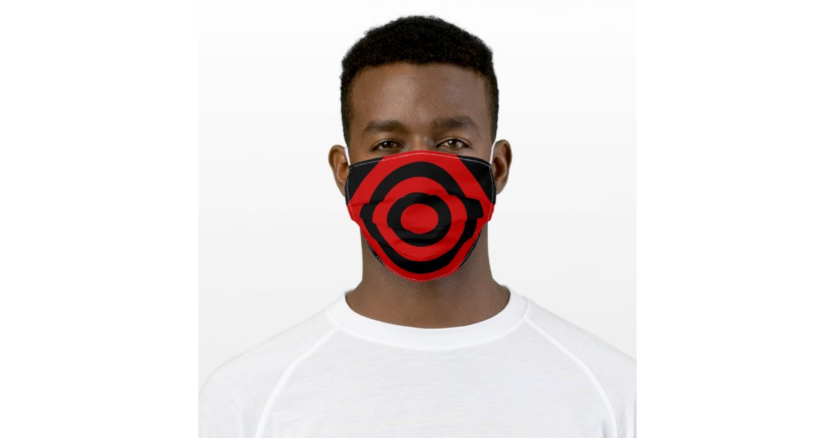 Black and Red Bullseye Target Cloth Face Mask Zazzle