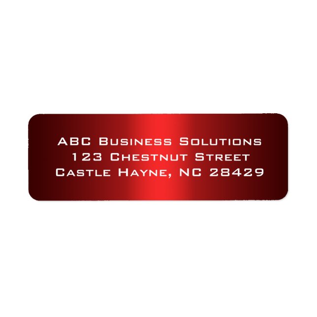 Black and Red Business Return Address Sticker (Front)