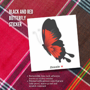 Black and Red Butterfly Sticker