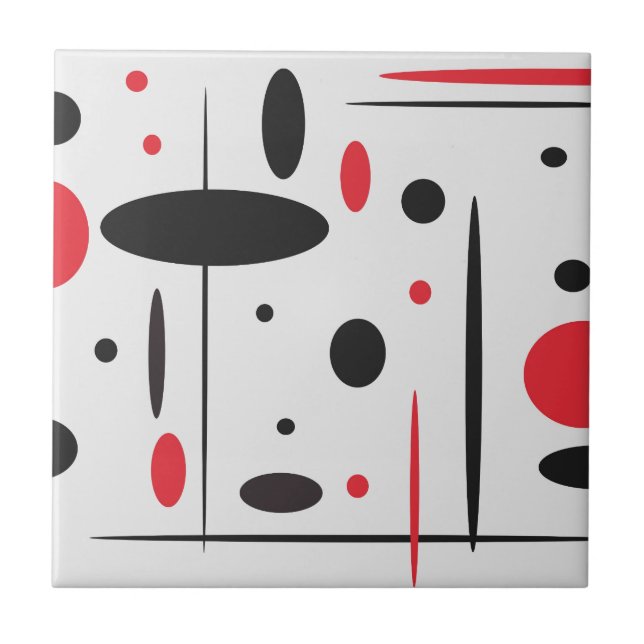 Black and Red Ceramic Tile (Front)