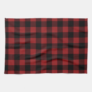 Black and Red Check Kitchen Towel