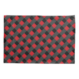 Black and Red Check Pillow Case