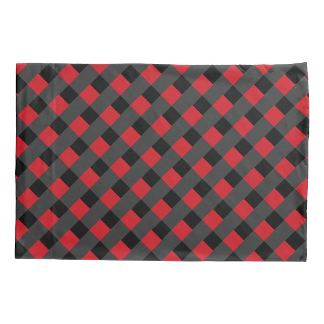Black and Red Check Pillow Case (Back)