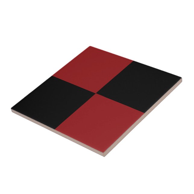 Black and Red Checked Tile (Side)