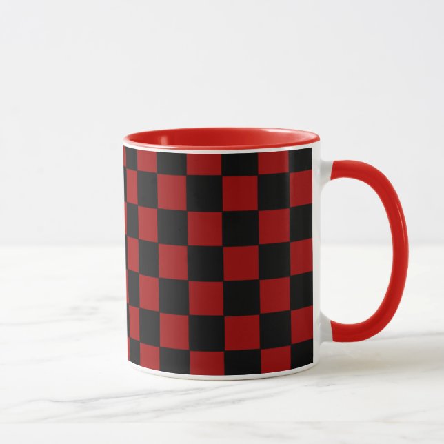 black and red checkers pattern mug (Right)