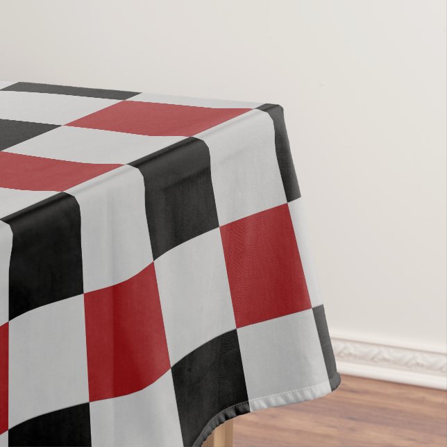 Black and Red Chequered Tablecloth (In Situ)