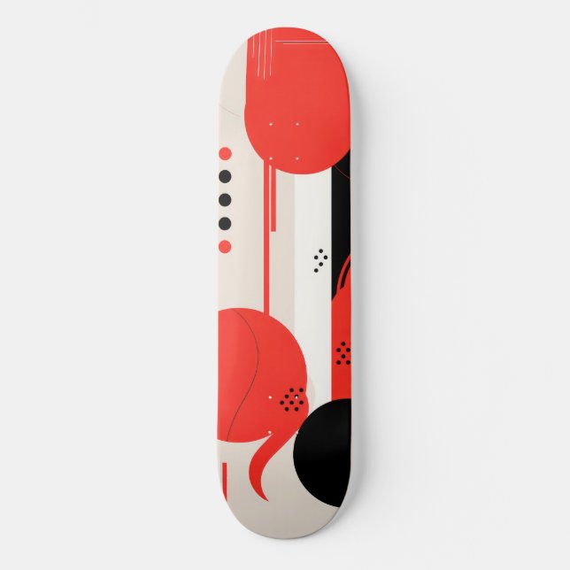 Black and red circles and shapes skateboard (Front)