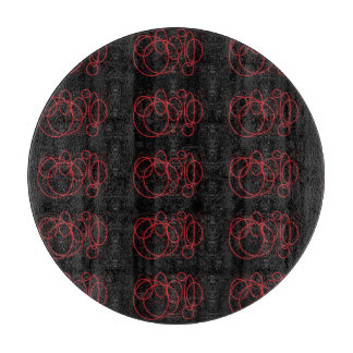 black and red circles sticker cutting board