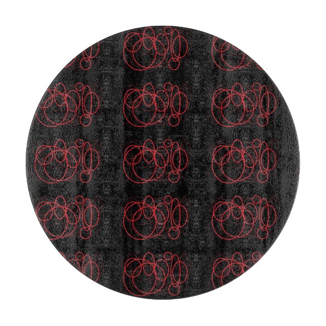 black and red circles sticker cutting board (Front)