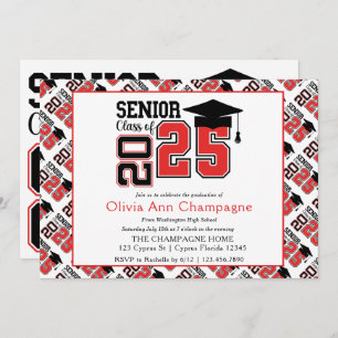 Black and Red Class of 2025 Card